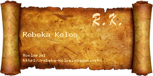 Rebeka Kolos névjegykártya